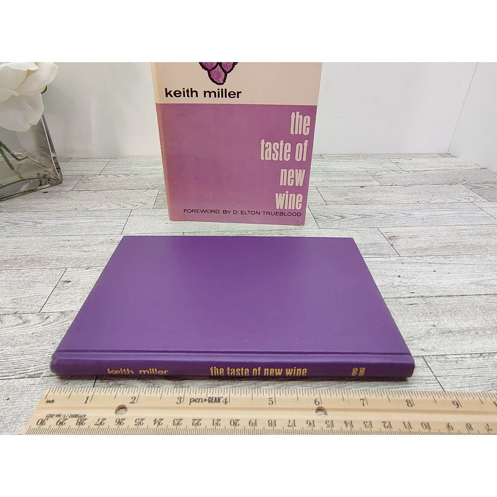 The Taste of New Wine Keith Miller Vintage Hardcover Purple Christian Book Decor